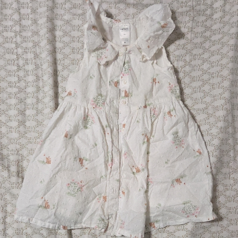 Carter's White Floral Kids Casual Dress